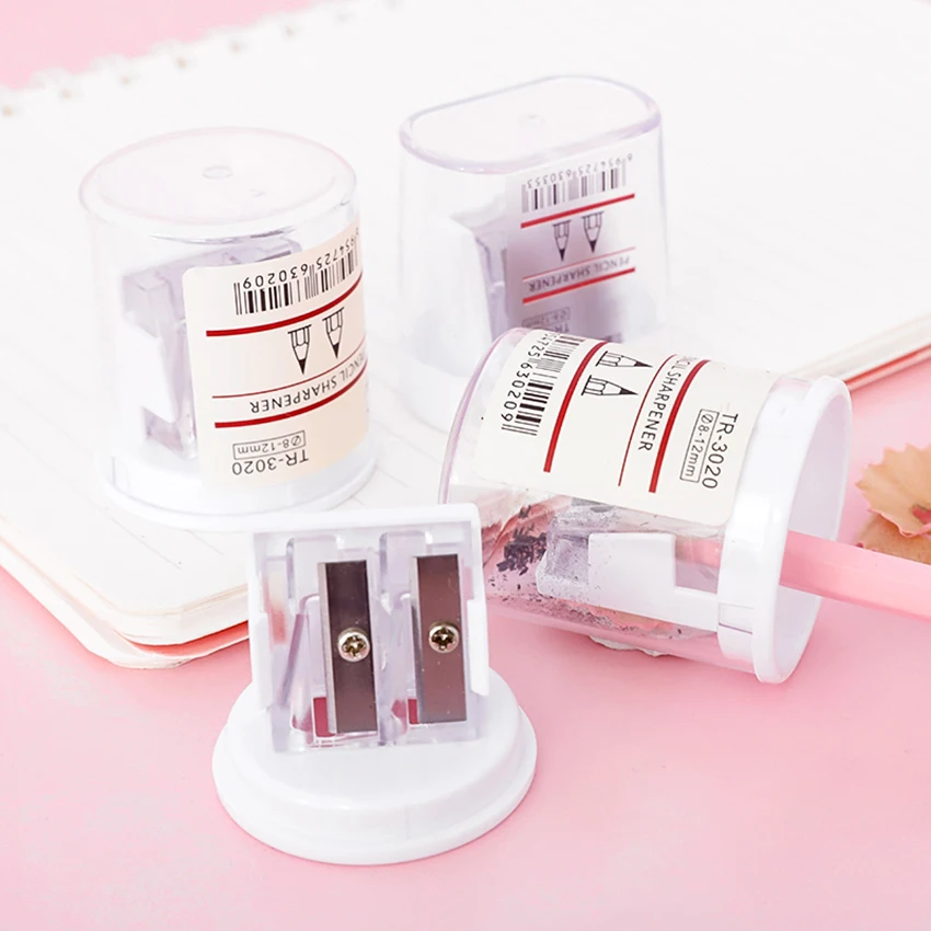 Точилка для карандаша ручная 2 отверстия точилка карандашей с контейнер отходов