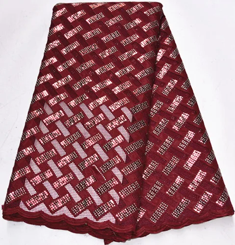 african organza lace fabric with sequins red african lace fabric african cord guipure lace 5yards nigerian lace fabric PS-Q251