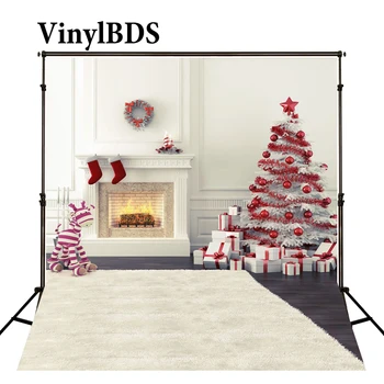 

VinylBDS Photography Backdrops Christmas Photography Backdrop Christmas Tree Decorations Children Background Gift Box Backdrop