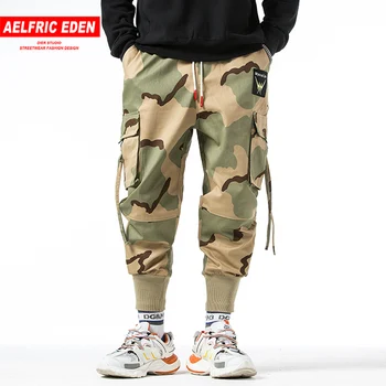 

Aelfric Eden Fashion Ribbons Design Multi Pockets Men Cargo Pants Harajuku Casual Joggers Male Hip Hop Track Trouser Streetwear