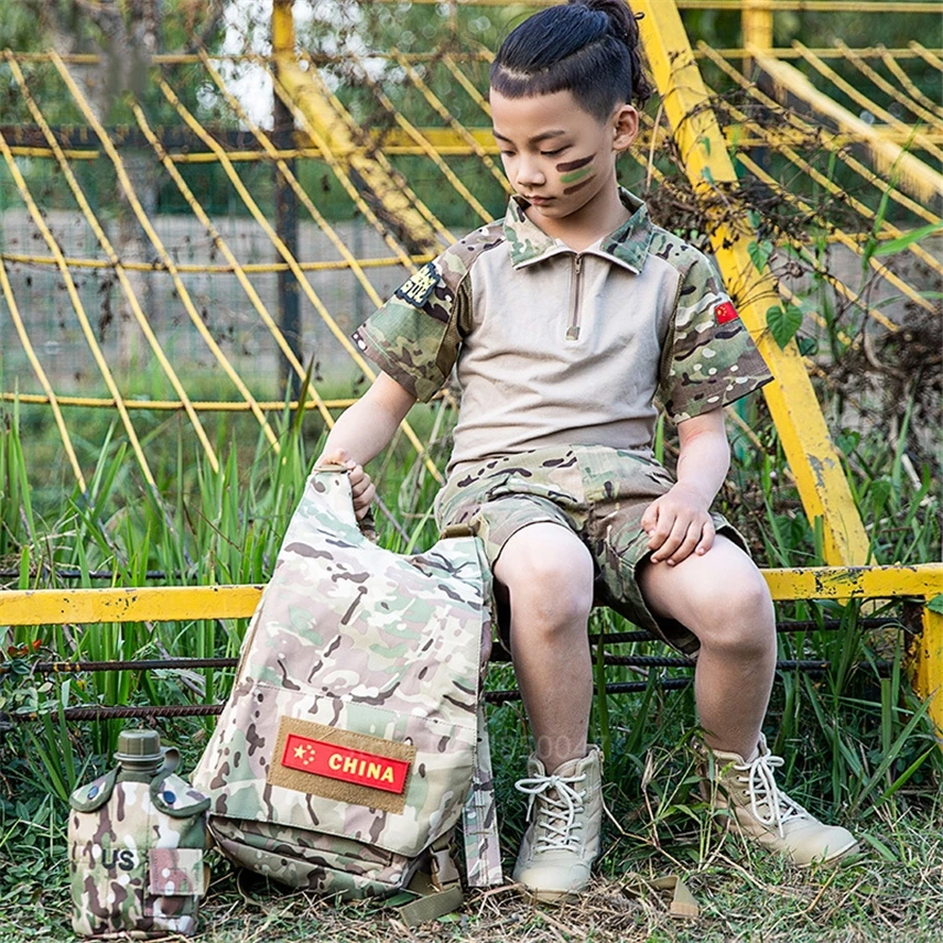 Камуфляжная военная форма WW2 для мальчиков-подростков, тактический боевой Топ, штаны, специальный армейский костюм SWAT CP, солдатский костюм для девочек CP с принтом джунглей
