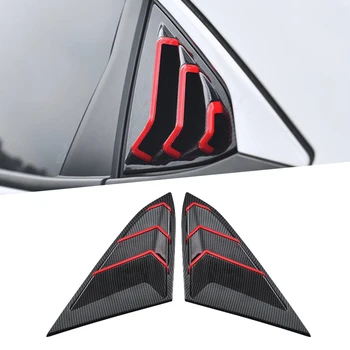 

2pcs Carbon Fiber Car Styling ABS Rear Window triangle Hanlde Bowl Cover frame Sticker For Honda Civic 10th 2016-2019 Sport