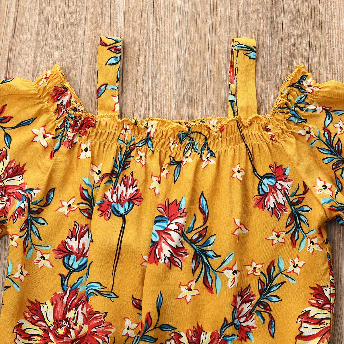 Г. Летняя одежда для малышей Одежда для маленьких девочек футболка на бретельках с цветочным рисунком топы, джинсовая юбка-карандаш комплект из 2 предметов
