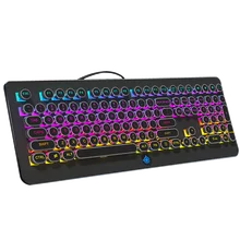 MK9 スチームパンクメカニカルキーボード緑軸 rgb レトロ 108 ラウンドキーゲーミングマウス男性と女性ゲーム専用(China)