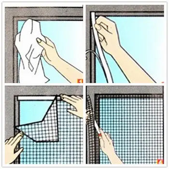 

Fly Mosquito Window Net Mesh Curtain DIY Invisible Spiders Bugs Self-adhesive Window Mesh Screen Home Supplies