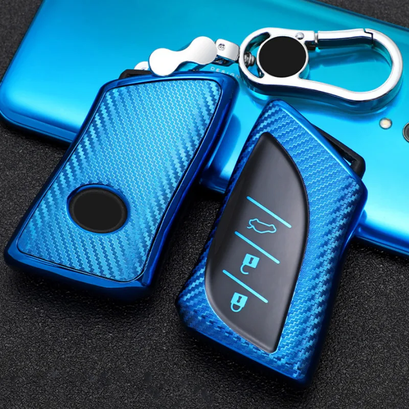3 Buttons Carbon Fiber TPU Car Remote Key Fob Shell Cover Case For lexus es200 es260 es300h es350 f sport 2018 2019 | Автомобили и