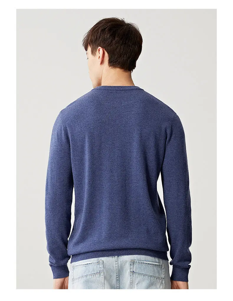 6Colors Sweater Pullovers Men 100% Merino Wool Sweater Jumpers Man Winter Warm Mercerizing Fleece Sheep woolen Male knitwear 4XL 04