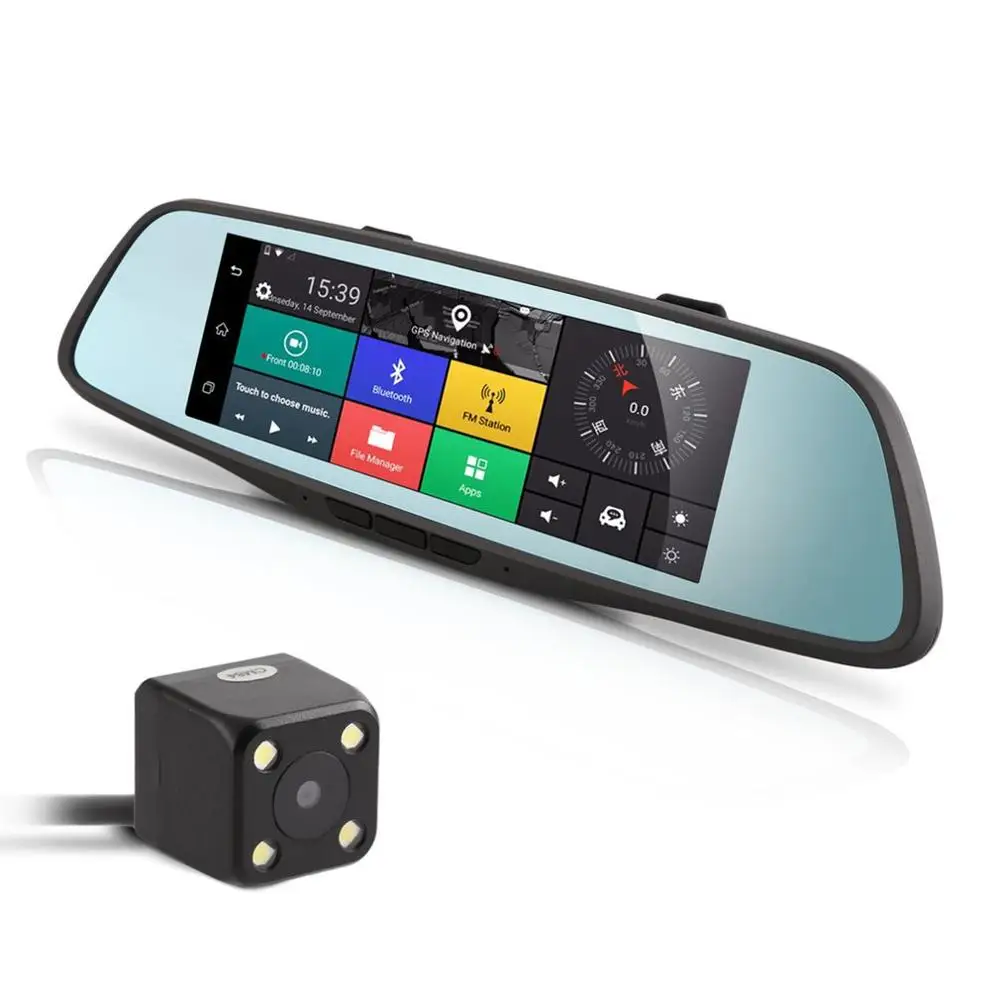 

Smart Rearview Mirror Multi-function Car Camcorder Car Navigators Night Vision Dual Lens With Backview Camera