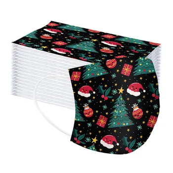 

10/50pc Christmas Printed Masks Disposable Breathable Multi-purpose Face Cover Mask Mouth Face Mask Multiple Proteccion Mask