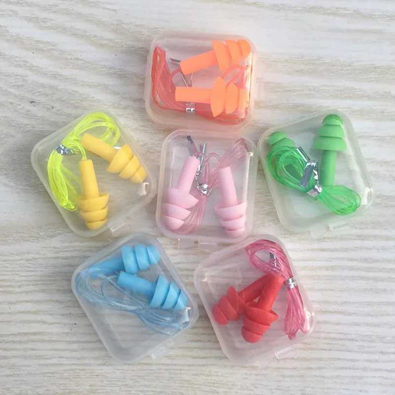 

Silicone Corded Earplugs Noise Cancelling Sleeping Swimming Earplug Silicone Ear Plugs for Anti Snoring 2Pack