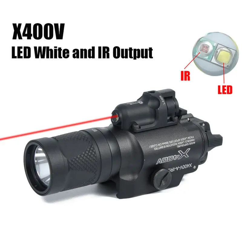 Тактический X400V ИК светильник красный лазерный прицел Airsoft Arma фонарик для оружия