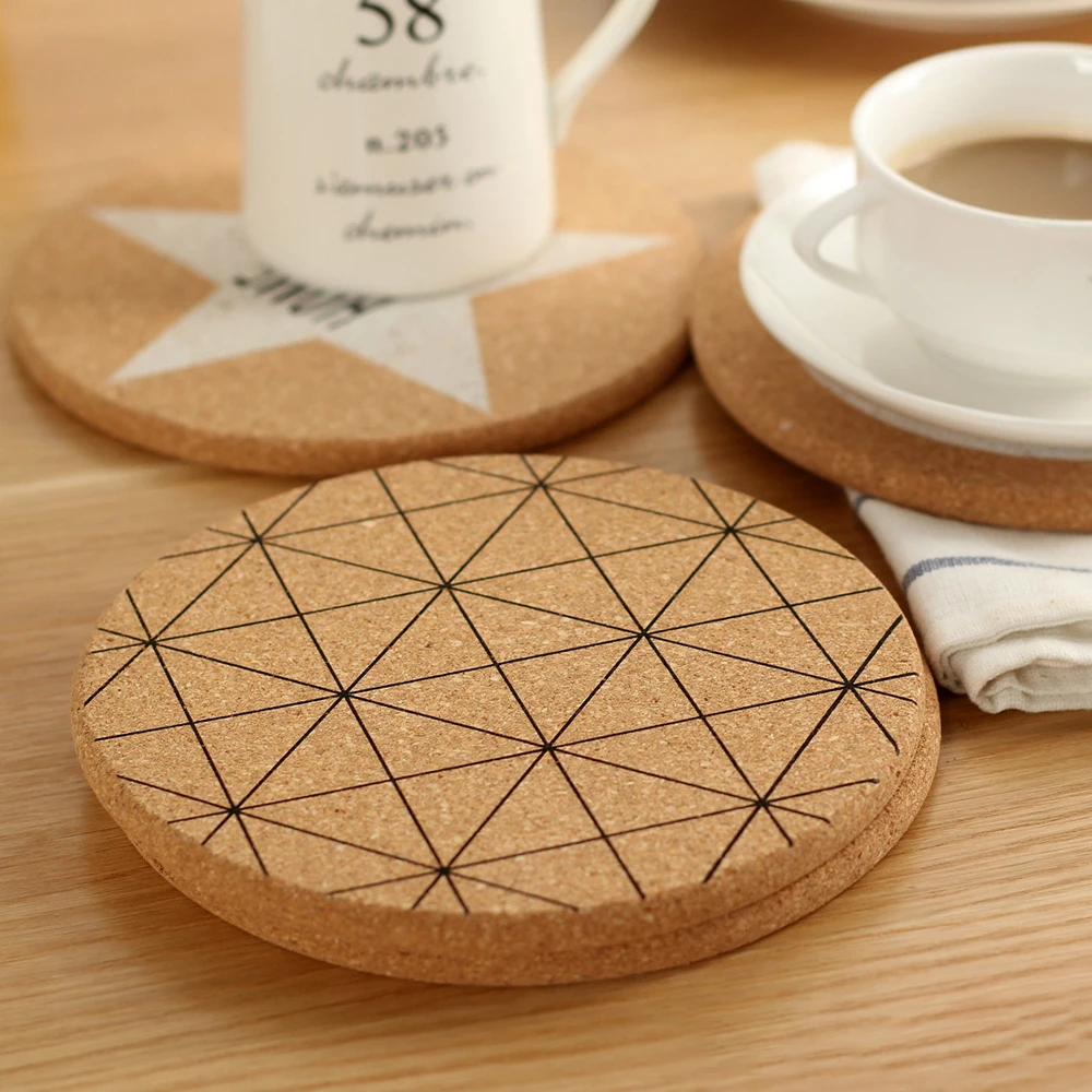 Кофейная чашка коврик для кружки из корквуда Ретро стиль чая столовые приборы