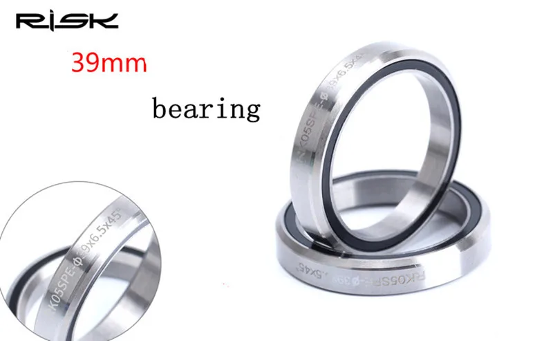 RISK 34mm Ultralight Bicycle Hollow External Headset For Fixed Gear Bike 1 1/8" 28.6mm Straight Steerer Fork Bearing Headset