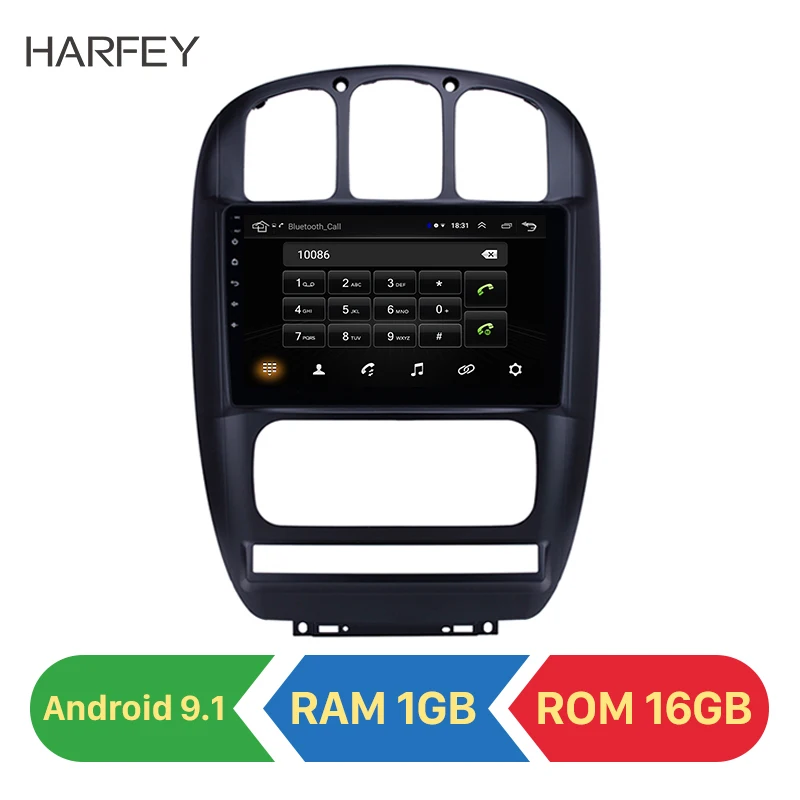 Автомагнитола Harfey 10 1 дюйма GPS Android 9 для Chrysler Pacifica 2006-2012 с HD сенсорным экраном