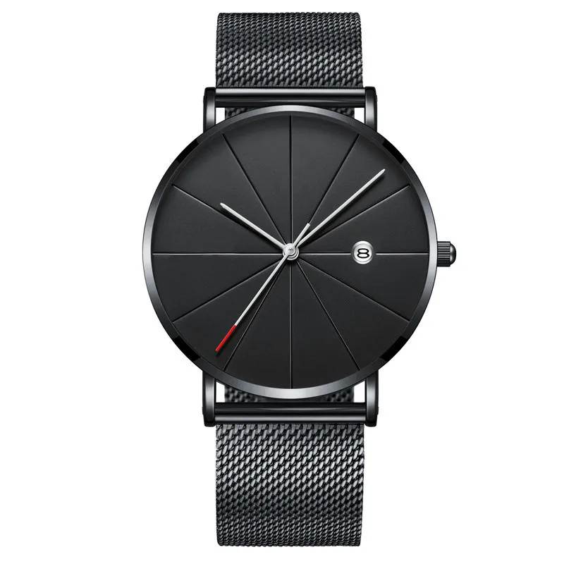 

Wish Hot Selling MEN'S Watch High-End Business Calendar Quartz Watch Radial Non-Logo Simple Ultra-Thin Calendar MEN'S Watch