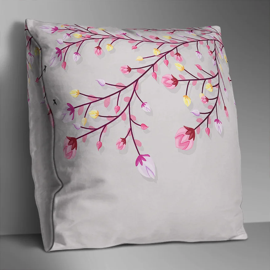 Двусторонняя наволочка из полиэстера с изображением веточки, элегантная подушка для гостиной, Креативные аксессуары - Цвет: Branch-14