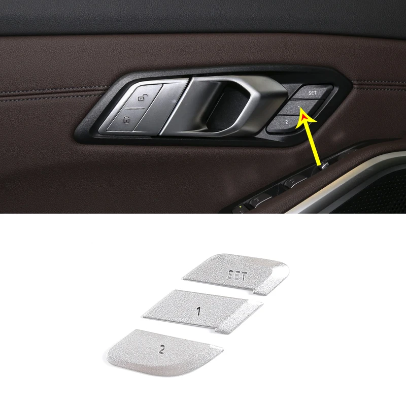 

Aluminum Alloy For BMW 3 Series G20 G28 2020-2021 Seat Memory Button Sticker Car Accessories 3 Pcs