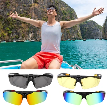 

LEEPEE Motocross Bike Sunglasses Flip Cover Anti Glare Car Night-Vision Glasses UV Protection Night Vision Drivers Goggles