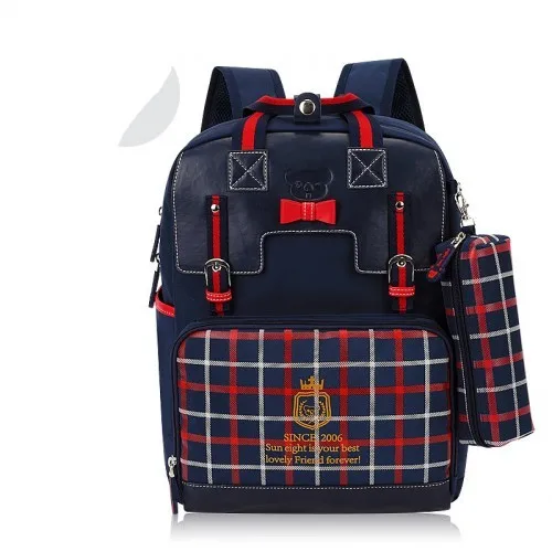 Navy blue Waterproof Orthopedic Children School Bags For Girls School Backpacks Kids Gift Backpack Mochila School Bag Satchel Schoolbag - Цвет: Navy blue