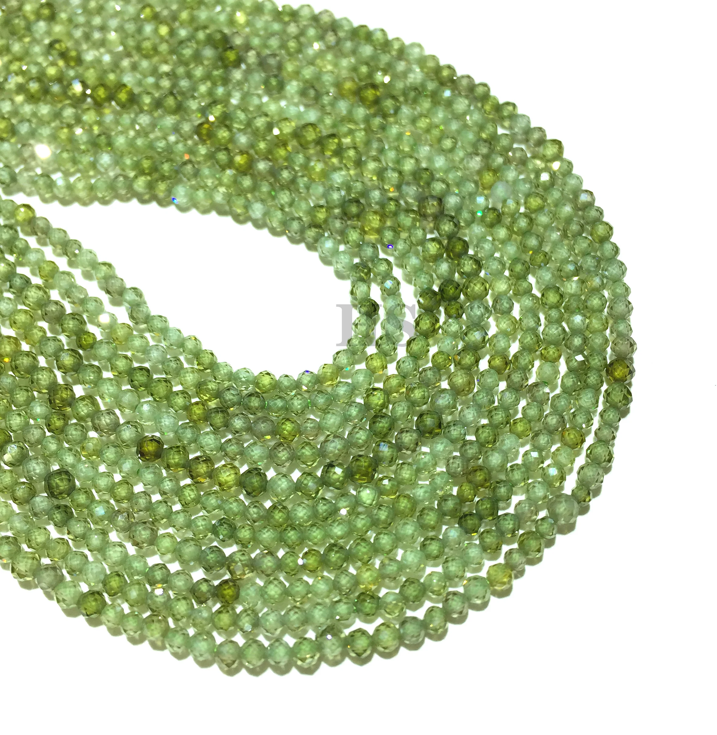 

Natural GreenCubic Zirconia Small Size Faceted Bead Round Loose Bead Healing Energy Jewelry For Making DIY Bracelet Necklace 2mm