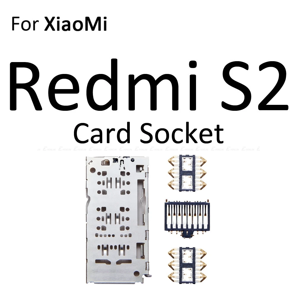 Гнездо для sim-карты Слот лоток ридер Держатель Разъем Micro SD адаптер контейнер для XiaoMi Redmi S2 7A 6A запасные части