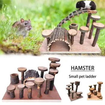

Small Pet Ladder Pet Molars Toy Wooden Fitness Climbing Accessories for Small Hamsters Squirrels Chinchillas Rabbits Pet Product