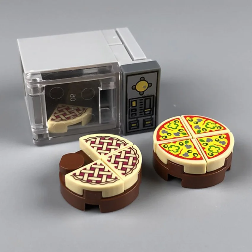 Legoinglys Scene Toy Block Microwave Table Turkey Pizza Building Blocks Party Halloween MOC Accessories Bricks DIY Kits Toys  (6)