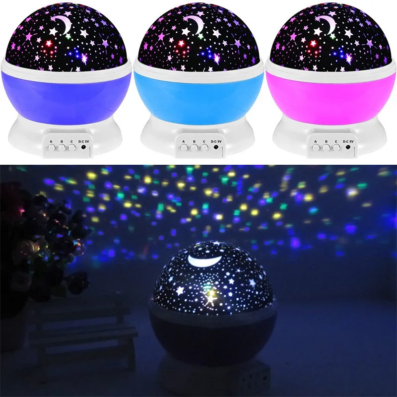 star moon light rotating projector lamp