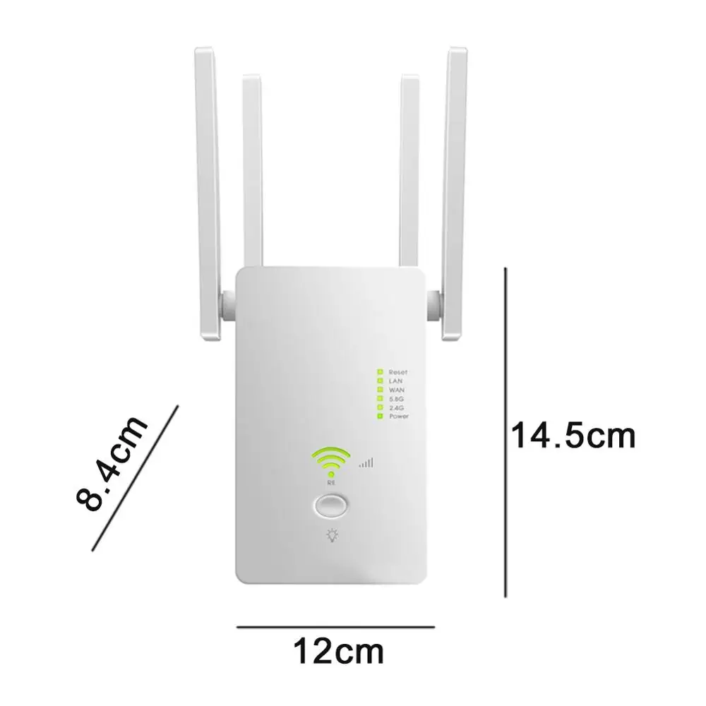 Усилитель сигнала Wi Fi KuWFi 1200 Мбит/с 2 4/5 ГГц с антенной|Беспроводные роутеры| |