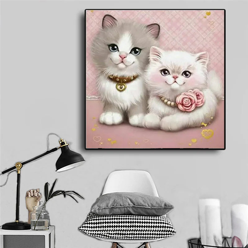 Miaodu Diy Diamond Paintings Couple Cat Painting Cross Stitch Msaic Home Decoration Embroidery Handmade Arts Craft | Дом и сад