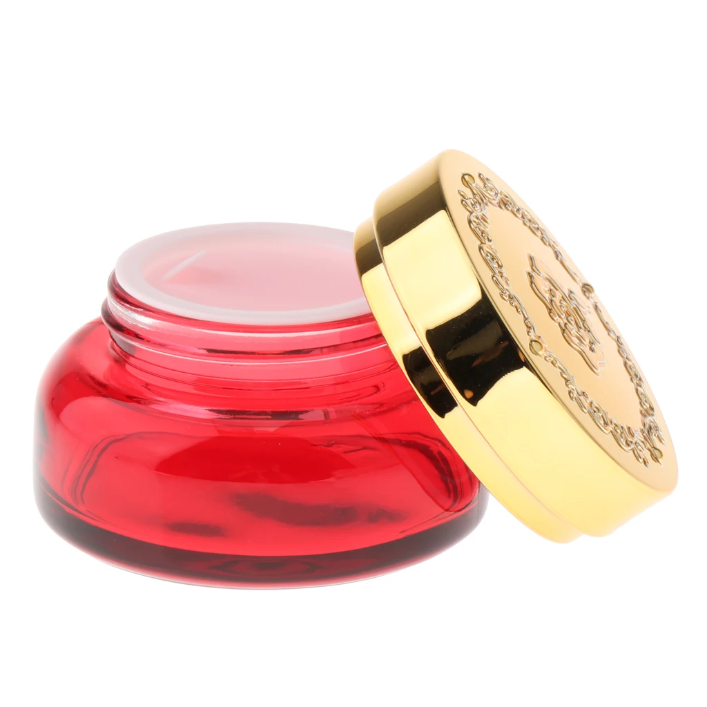 Golden 30g 1 шт. 30 г/50 г пустой круглый стеклянный баночки для косметических стаканчики для макияжа Бальзамы для губ кремы для лица контейнер для образца масла, серебристый золотой - Цвет: Golden 30g