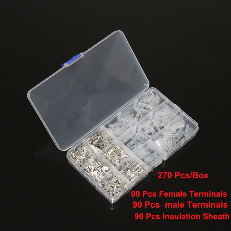 

120/180/270Pcs/Set Insulated Wire Connector Electrical Wire Crimp Terminals 2.8/4.8/6.3mm Spade Connectors Assortment Kit