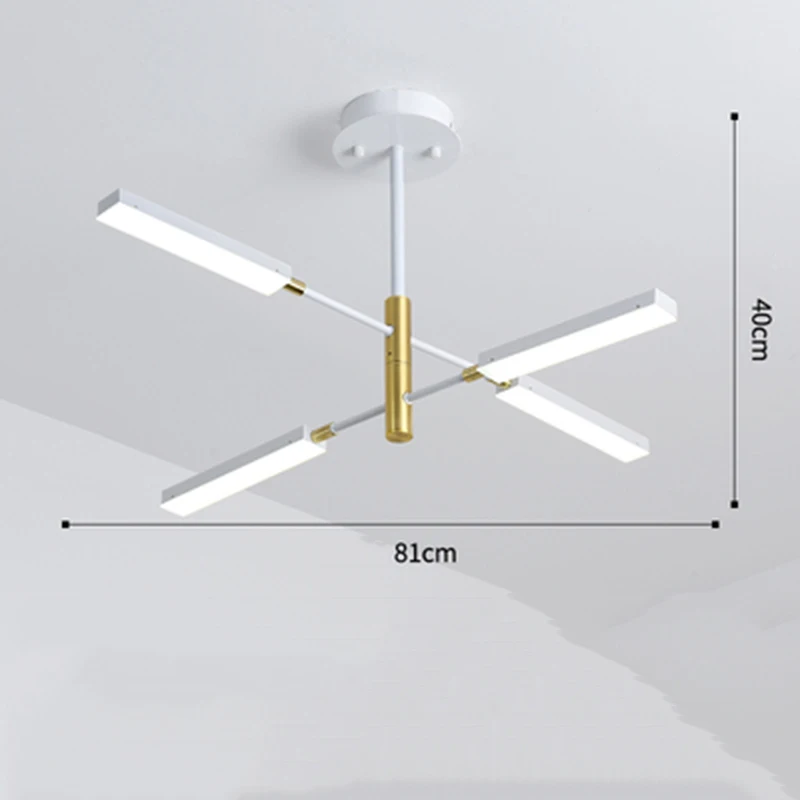 White 4 lights Скандинавский Диммируемый акриловый абажур разветвляющаяся Люстра Арт Лофт Ресторан светодиодный подвесной светильник гостиная спальня декор Освещение - Цвет абажура: White 4 lights
