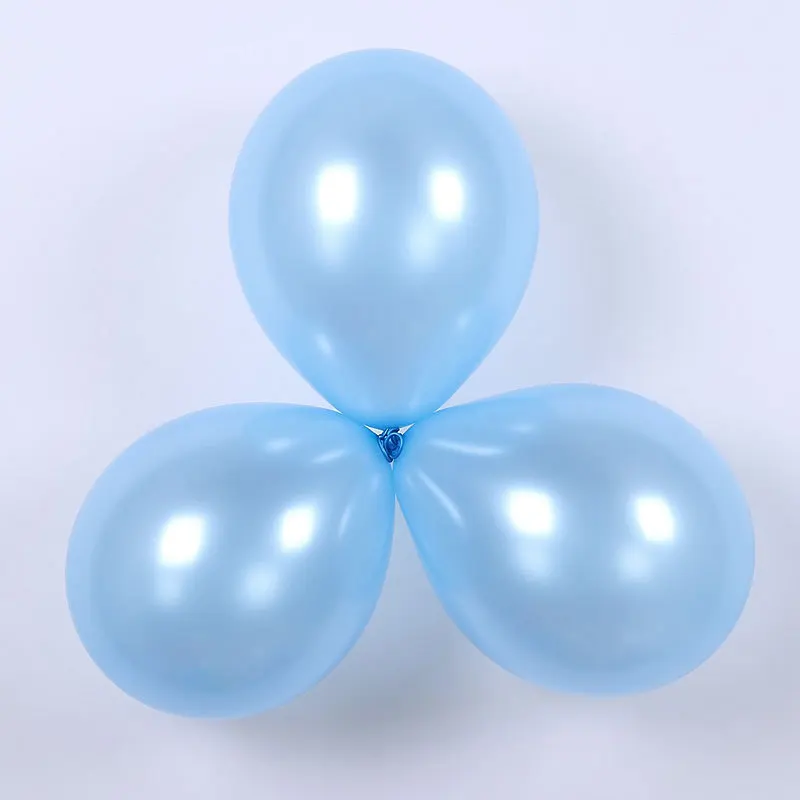Light Blue 50 шт. 10 дюймов розовые синие металлические хромированные латексные шары толстые жемчужные металлические хромированные цветные воздушные шары для свадебной вечеринки - Цвет: Light Blue