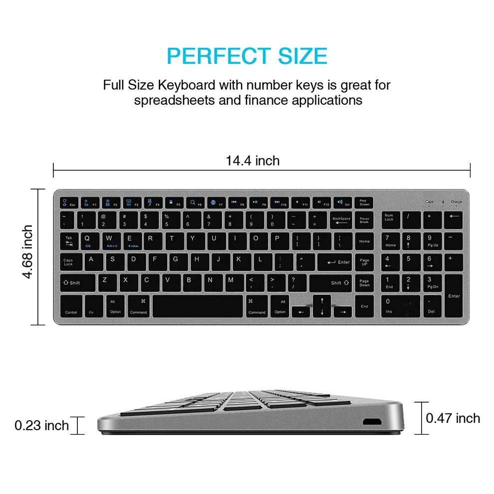 portátil smartphone recarregável teclado sem fio portátil com almofada número