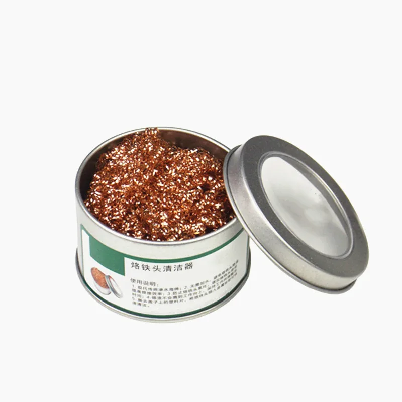 

1Box Desoldering Clean Ball Iron Nozzle Mesh Filter Tip Copper Portable Cleaning Box Metal Wire Soldering Dross Tin Remove