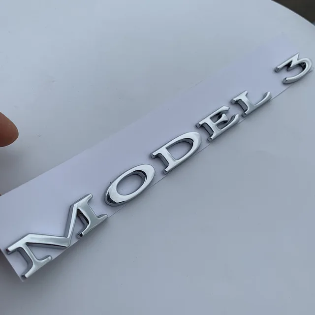 Модель 3 5 S модель X буквы Эмблема для Tesla автомобильный Стайлинг переоборудование высокая производительность багажника логотип наклейка хром черный красный - Цвет: chrome MODEL 3