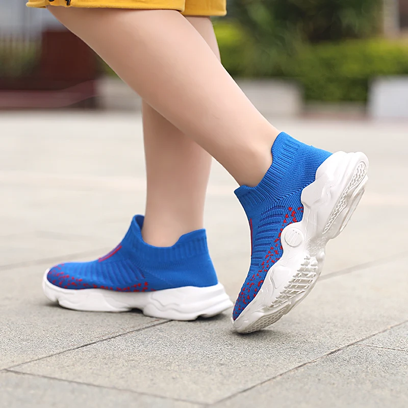 children's shoes for high arches Children Sport Shoes Flying Fabric Running Shoes Girl Ultralight Breathable Velcro Outdoor Kids Sneakers Trainers Flats Sandal for girl