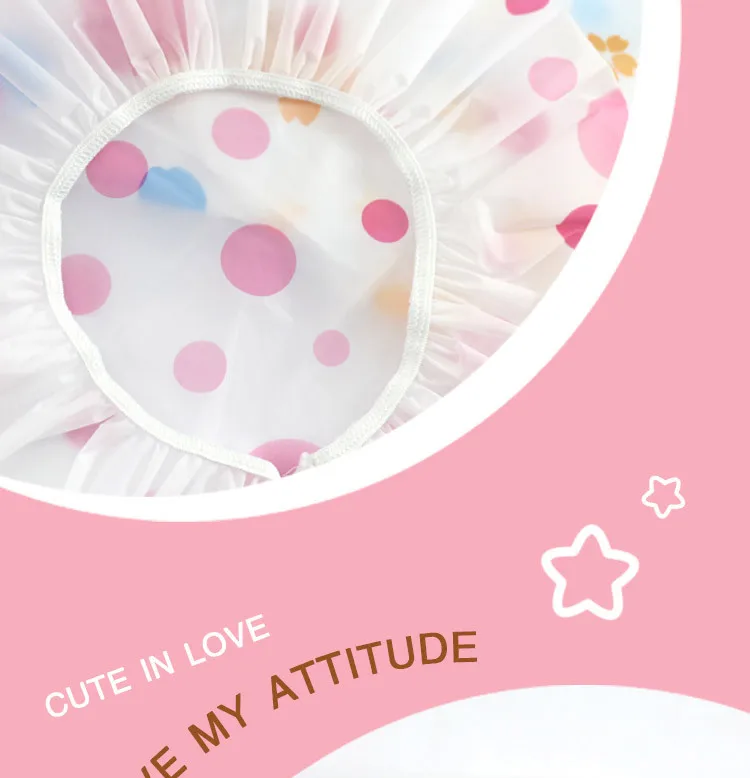 Cute Waterproof Shower Cap Thick Adult Women's Shower Cap Waterproof Bath Hat Mu Shower Cap