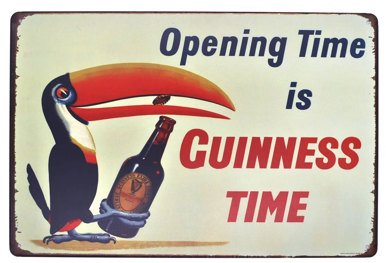 Время открытия Guinness времени металлическая жестяная вывеска винтажная табличка