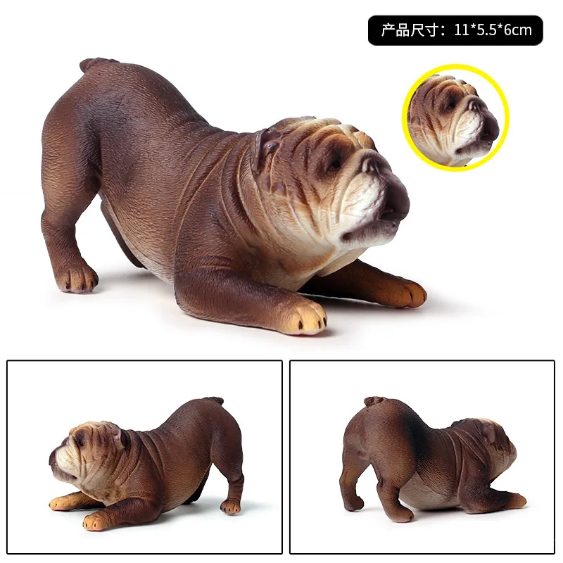 Children Model Animal World Model New Style Black And White with Pattern Party Attitude Bulldog Pet Dog Model Toy Decoration