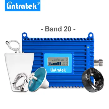 

Lintratek 70dB Gain Signal Booster (Band 20) 4G LTE 800mhz Cell Phone Signal Amplifier Mobile Repeater 4G Antenna Full Kit -