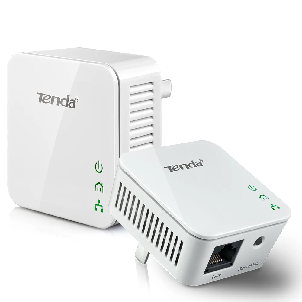 1 пара Tenda P202 300 Мбит/с проводной Мощность линии сетевой адаптер Ethernet PLC Адаптер Комплект Мощность линия IPTV homeplug AV Plug& play - Цвет: Белый