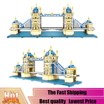 

World Architecture The Tower Bridge of London 3D Modle Small Mini Diamond Blocks Bricks Building Educational Kids Toys