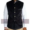 Men's Suit Vest Velvet Retro Slim Fit Jacket Stand-up Collar Steampunk Waistcoat Winter Warm Vest жилет мужской 1