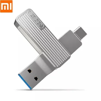 

Original Youpin Type-C USB dual interface mobile phone U disk 120MB/SM1 360 rotating aluminum alloy material smart APP