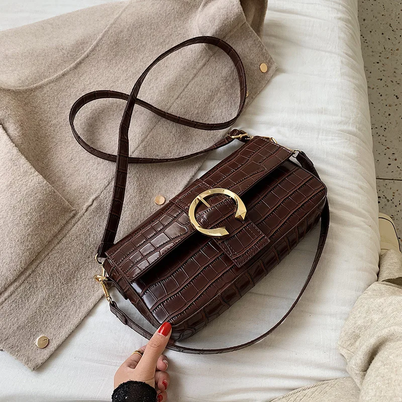 

Women Handbag Female 2019 New Fashion Crocodile Pattern Crossbody Small Square Bag Korean Luxury Designer Brand Red Shoulder Bag