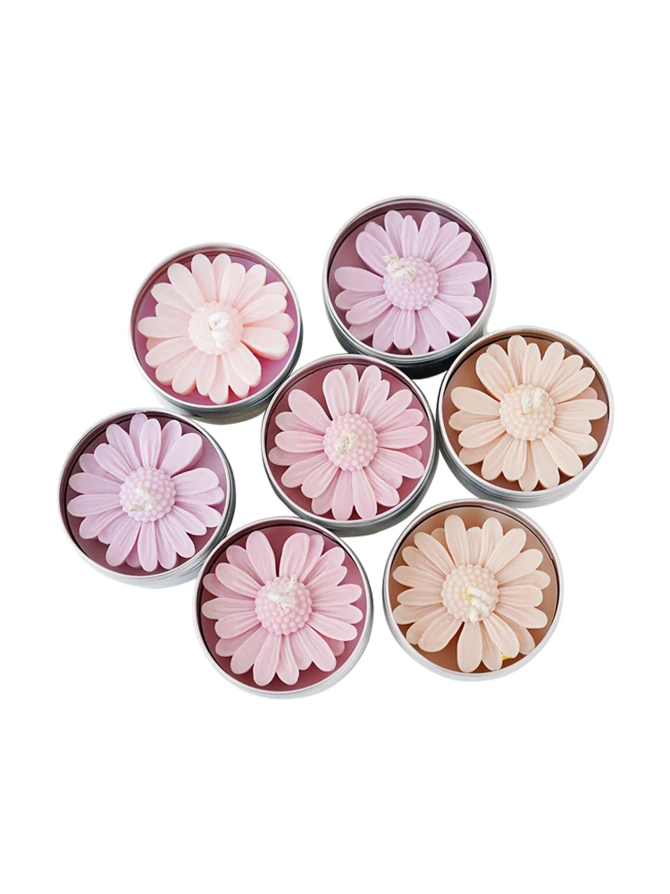 Daisy Scented Candle Material Daisy Silicone Mold Tinplate Aluminum Box for Candle Making Kit silicone mold,silicone candle mold,aromatherapy candle mold,silicone candle molds,candle mold