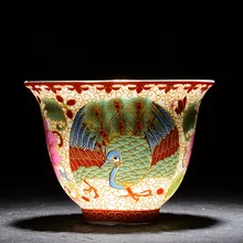 Цзиндэчжэнь чайная чашка керамический шелк цвет эмаль цветок кунг-фу черный чай Da Hong Pao чайная посуда одна чашка чайная церемония аксессуары