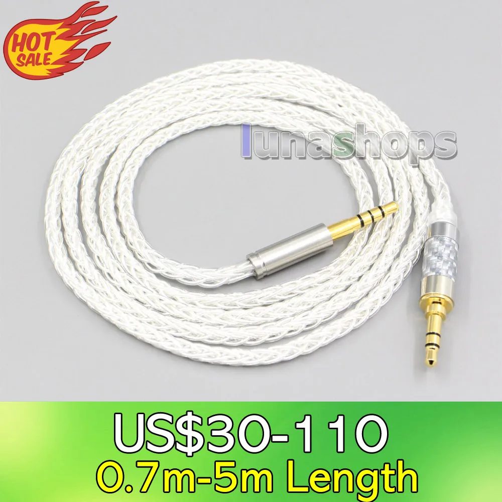 LN006538 8 Core с серебряным покрытием OCC кабель для наушников Denon AH-mm400 AH-mm300 AH-mm200 Beats solo2